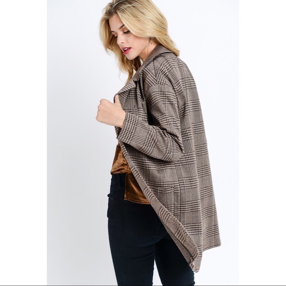 Long Sleeve Plaid Pattern Blazer - Picture 3 of 5